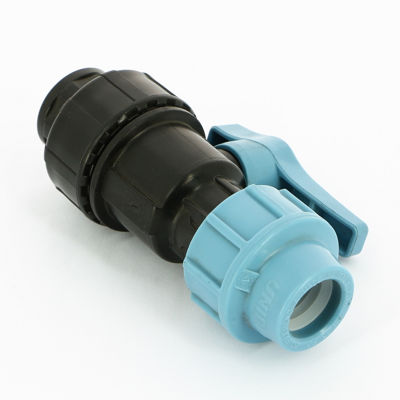 Кран шаровый компрессионный Unidelta 20x1/2" для труб ПНД полипропилен PP-B 1071020002001 - Вид №1