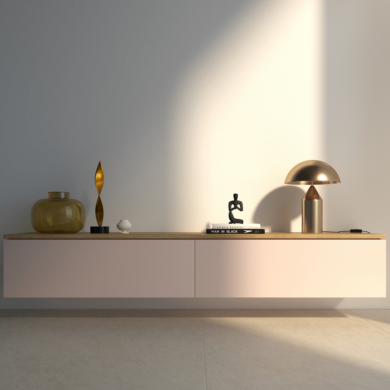 Тумба под телевизор с ящиками серо-бежевая 180 см Tall BRAGIN DESIGN  00-3879355 Бежевый;серый  - Вид №1