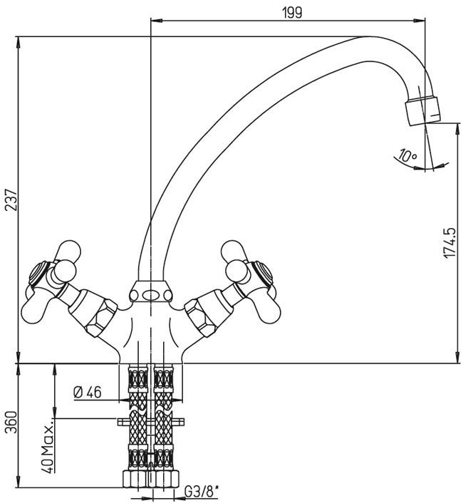 Paini Liberty 17CR570KM смеситель для кухни - Вид №2