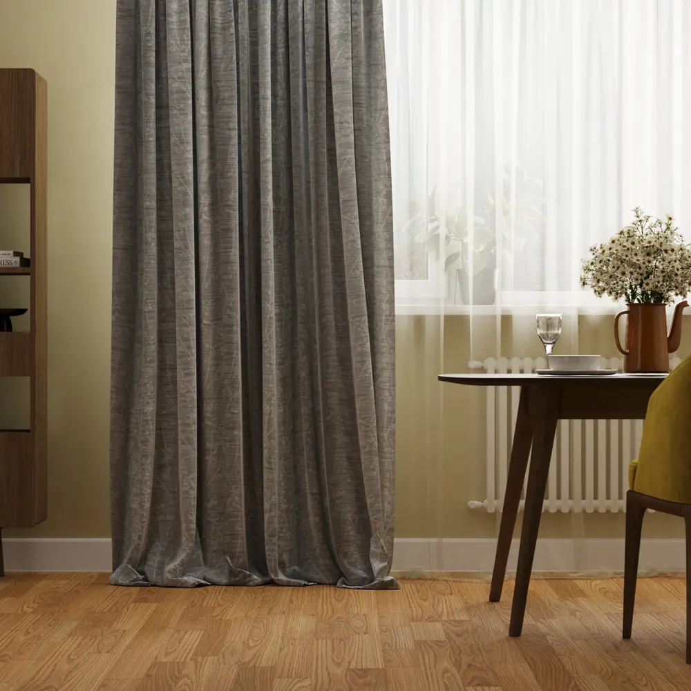 Штора на ленте Inspire Komelo 160x280 см цвет серый 83562076 STLM-2168737 