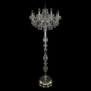 Торшер хрустальный на 8 ламп 160х57 см прозрачно-золотистый Bohemia Ivele 1409T1/8/195-160/G BOHEMIA IVELE СВЕЧА 00-3889346 Золото;прозрачный
