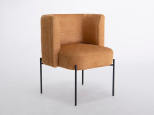 Тканевый мягкий стул с металлической основой