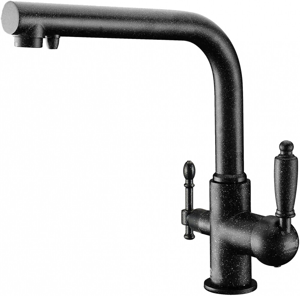 Смеситель ZorG Clean Water ZR 313 YF-33 ЧЕРНЫЙМЕТАЛЛ для кухонной мойки, черный металлик