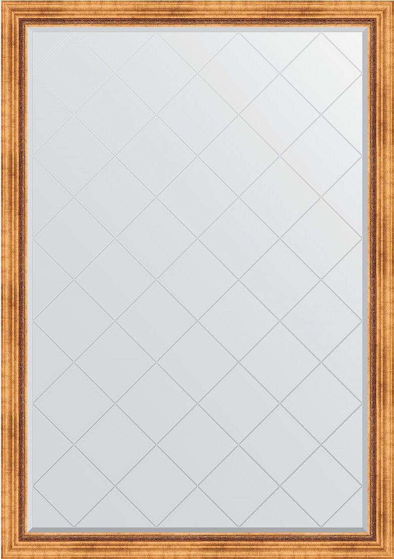BY 4490 Зеркало с гравировкой в багетной раме - римское золото 88 mm EVOFORM Exclusive-G