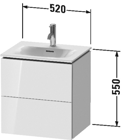 LC630401313 Тумбочка подвесная L-Cube #LC6304 520 x 421 мм Американский орех, натуральный шпон Duravit - Вид №1