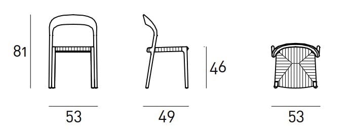 Стул из ясеня с открытой спинкой Living Divani Тичино ARCH-00006621 - Вид №8