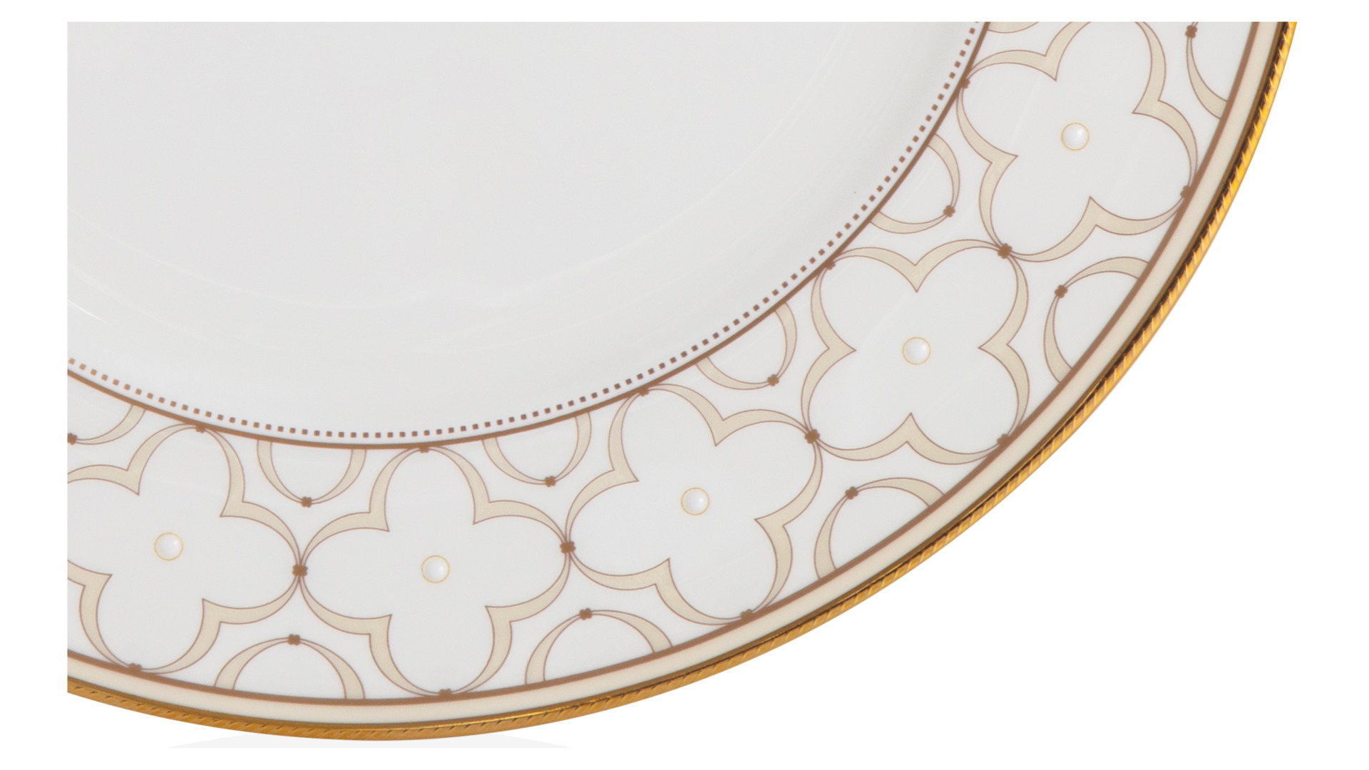10645221 Noritake Набор из 6 тарелок обеденных Noritake "Трефолио,золотой кант" 28см Фарфор костяной  - Вид №3