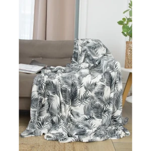 Плед Fleurette 200x220 см микрофибра цвет черно-белый 89390302 STLM-2100027