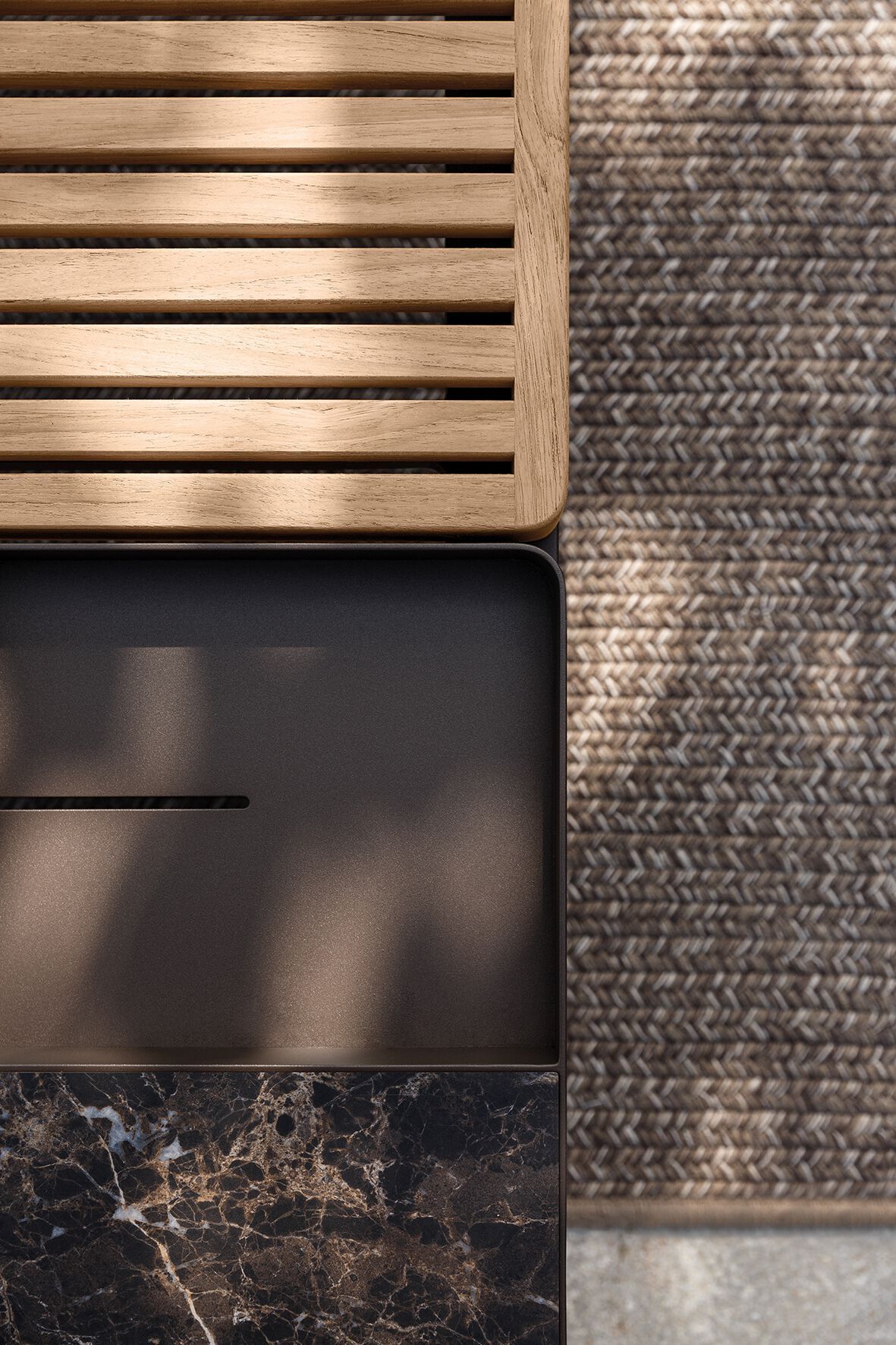 ТИК и керамический прямоугольный низкий садовый столик Gloster ARCH-00041733 - Вид №4