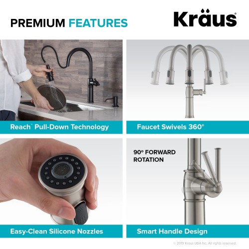 Кухонные смесители Sellette KPF-1682ORB латунь krausru  - Вид №5