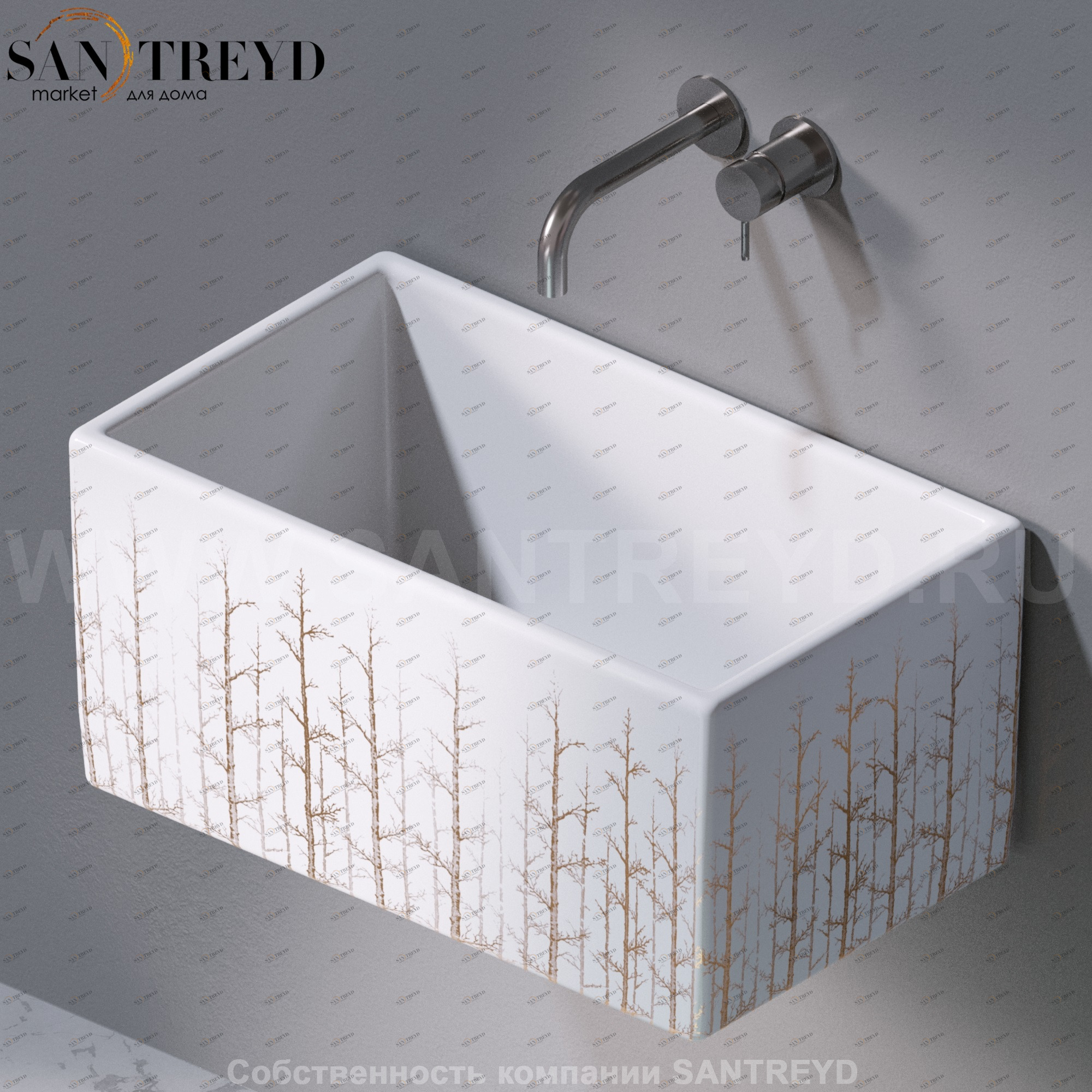 L112405G Подвесная раковина настенная прямоугольная A. e T. Italia Tower белая AeT ITALIA