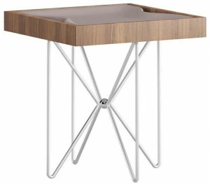 Ersa Квадратный журнальный столик из фанерованной древесины с подносом Kilig