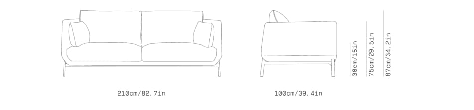 3-местный тканевый линейный диван Omelette Editions MUST ARCH-00059653 - Вид №5