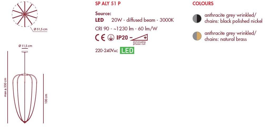 AXOLIGHT Светодиодный подвесной светильник из алюминия Alysoid sun-id-1383815 - Вид №12