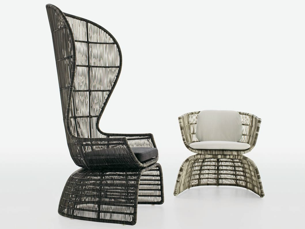 Садовое кресло с плетением из полиэтилена или абаки B&B Italia Outdoor кринолин ARCH-00072473 - Вид №4