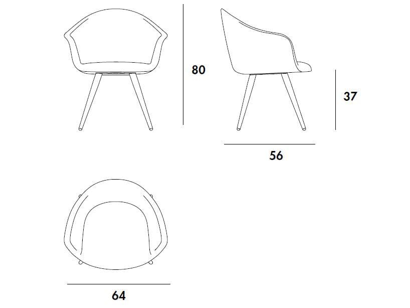 Тканевый стул с подлокотниками Sovet Italia DAMA ARCH-00075274 - Вид №3