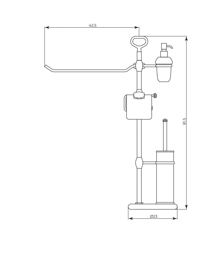 Латунный держатель для полотенец / держатель для туалетной щетки / туалетная щетка Gaia Mobili Complements ARCH-00063717 - Вид №2