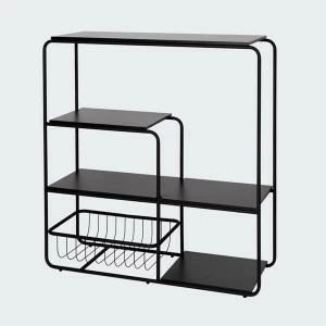 Стеллаж металлический с 4 полками черный Bauhaus by Varya Schuka WOODI  00-3966206 Черный