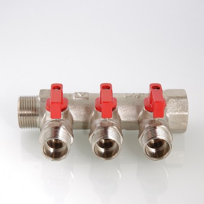 VTc.580.N.0602 Коллектор с отсекающими кранами Valtec 1", 2 х 1/2"  - Вид №8