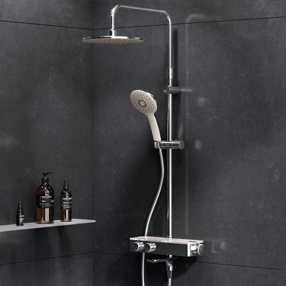 F0750A500 Inspire V2.0 душевая система набор: см-ль д/ванны/душа с термостатом верхний душ d 250 AM.PM Inspire 2.0 