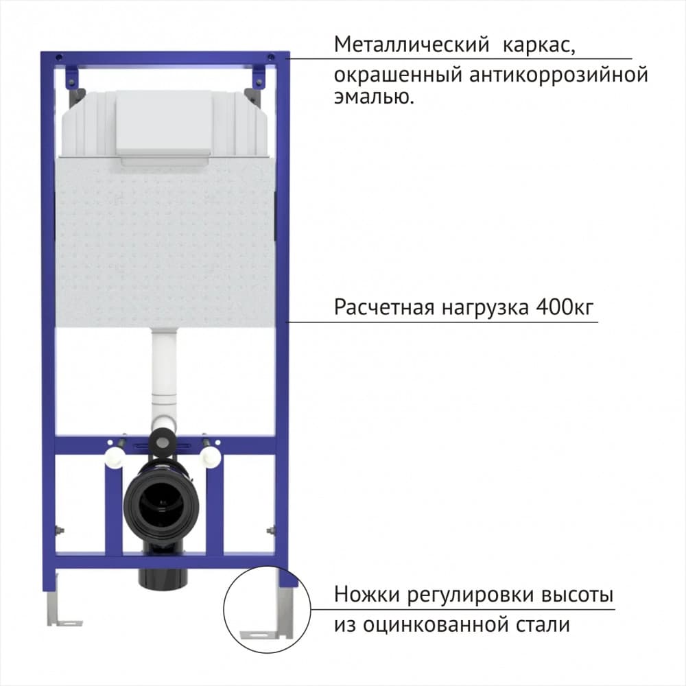 040253 Инсталляция BERGES для скрытого монтажа NOVUM с кнопкой F3 хром глянец  Berges NOVUM D1  - Вид №5