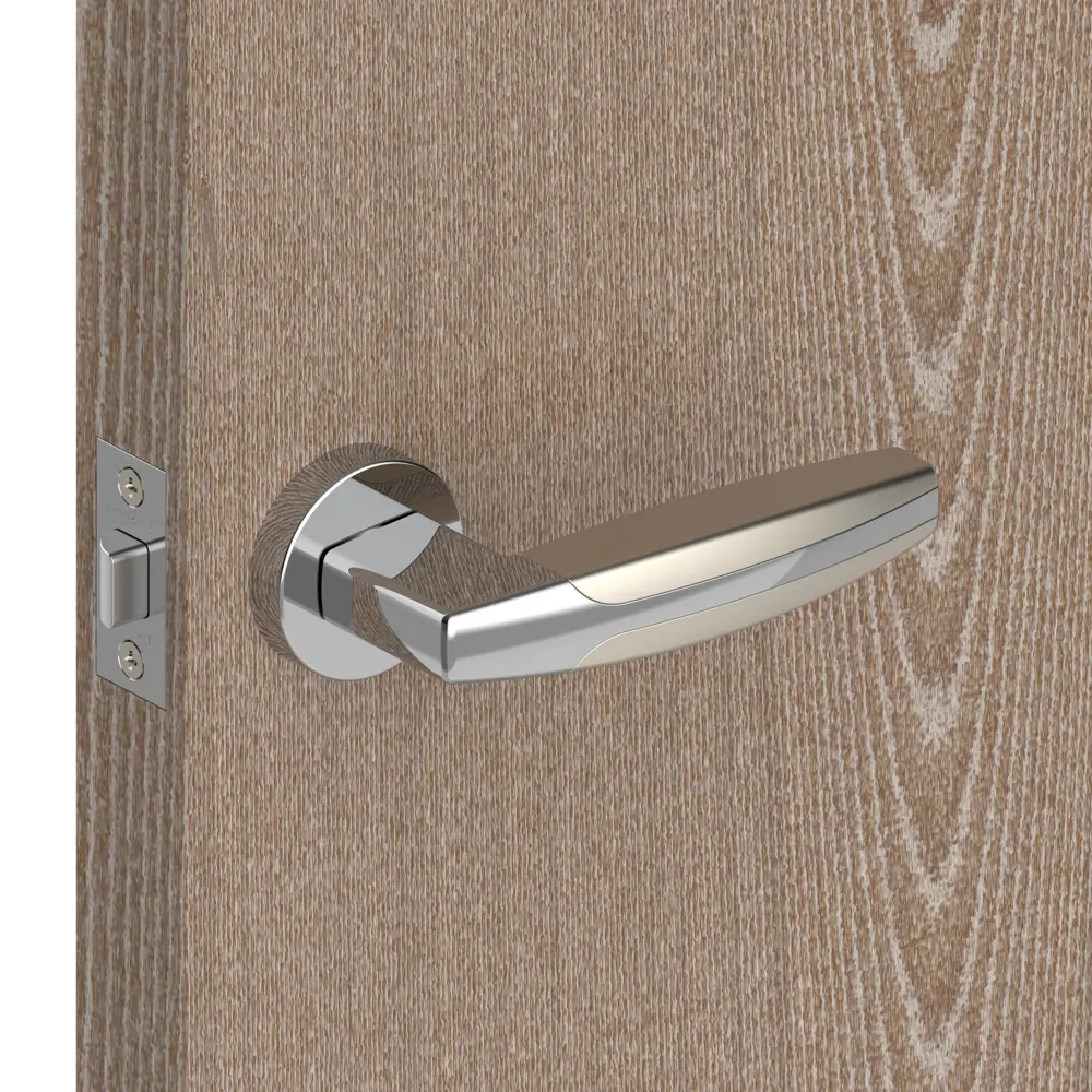 Ручка дверная Armadillo Arc URB2 без запирания ЦАМ гальваническое покрытие цвет матовый никель/хром STLM-2132074 - Вид №3