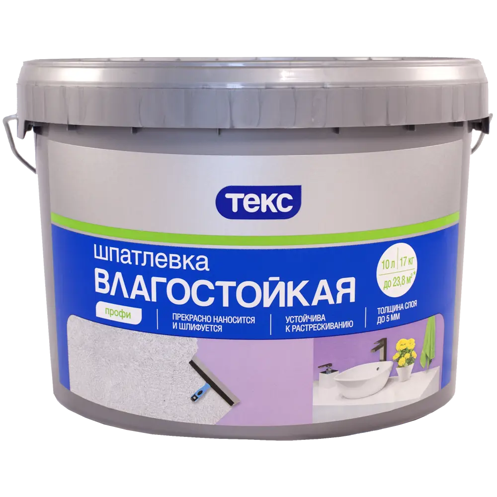 Шпатлевка влагостойкая Текс Профи 10 л 82620114 STLM-2120346 