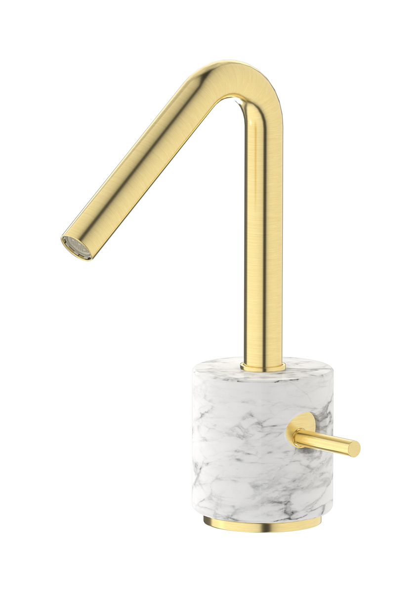 Смеситель для раковины на 1 отверстие в комплекте с донным клапаном WE ARE IB mr200is_1 Brushed Pale Gold Marmo