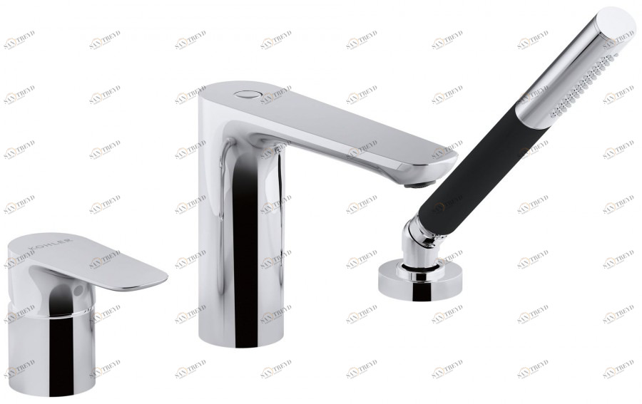 E72292-CP Смеситель для ванны/душа на 3 отверстия, устанавливаемый на деку Jacobdelafon ALEO Santreyd