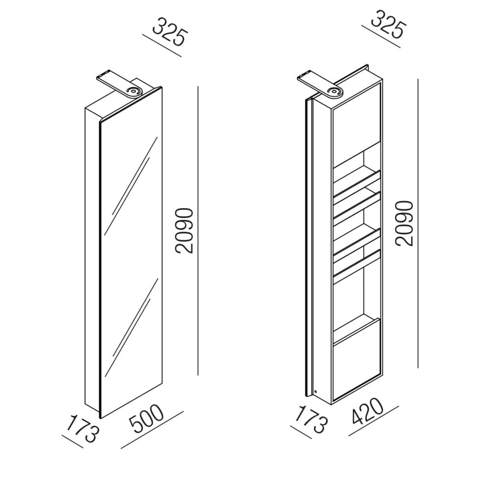 Деревянное вращающееся зеркало с контейнером Agape VOILÀ ARCH-00094379 - Вид №6