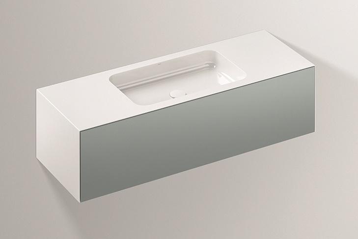 5157510000 Умывальник с тумбой, wp.folio6, белая, proshield, лакированная, шелковисто-матовый блеск, серый Alape серия FO (Folio) 