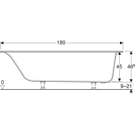 554.044.01.1 Прямоугольная ванна Geberit Soana, узкий край Geberit  - Вид №18