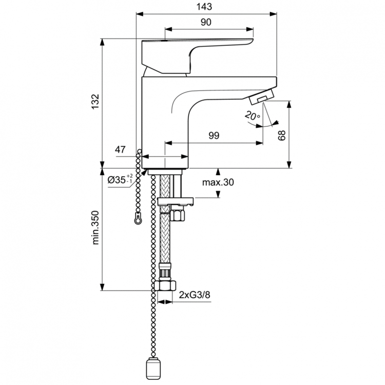 BC564AA Смеситель для раковины Ideal Standard CERAPLAN III SLIM  - Вид №4