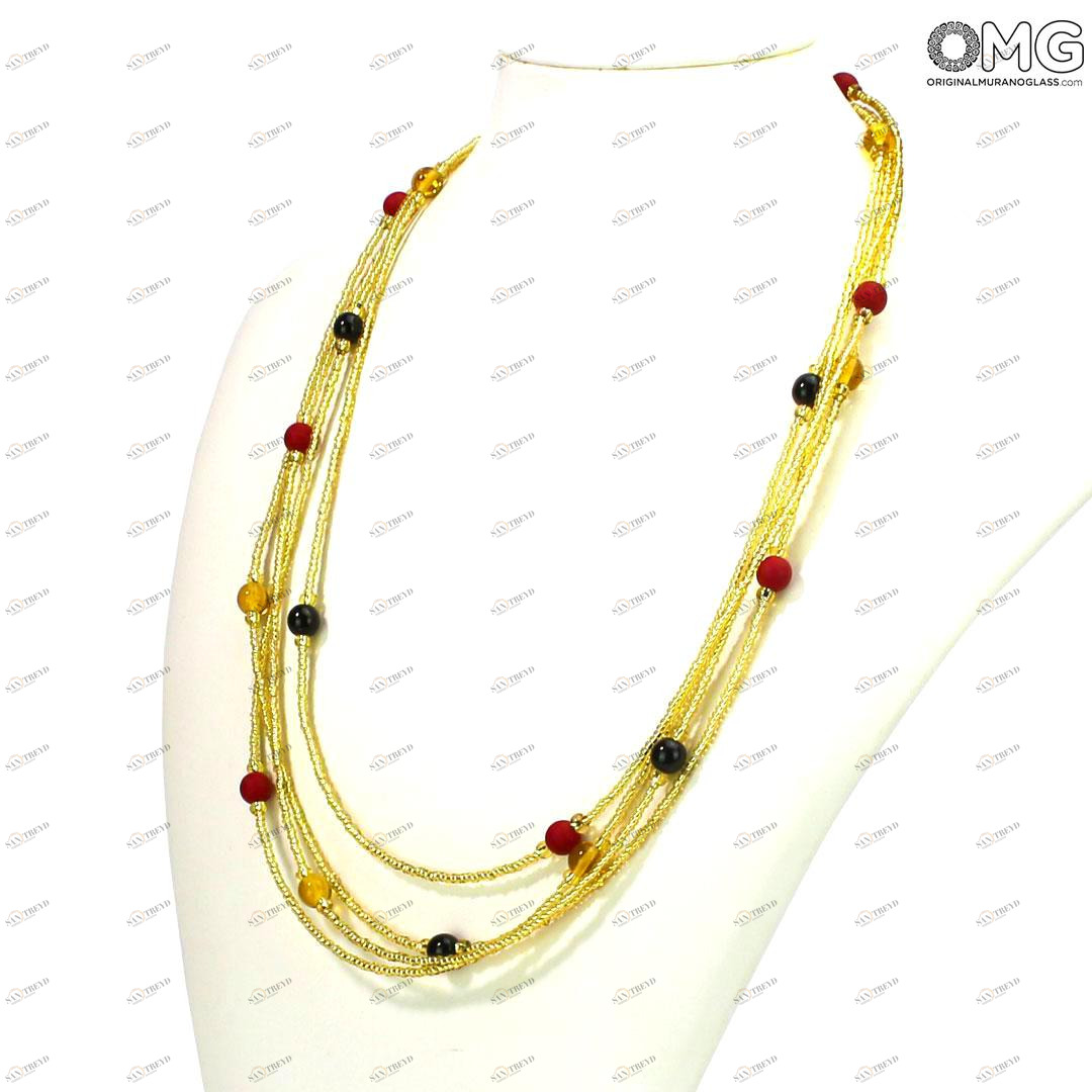 4759 ORIGINALMURANOGLASS Ожерелье с венецианскими бусинами Zattere 250 см 