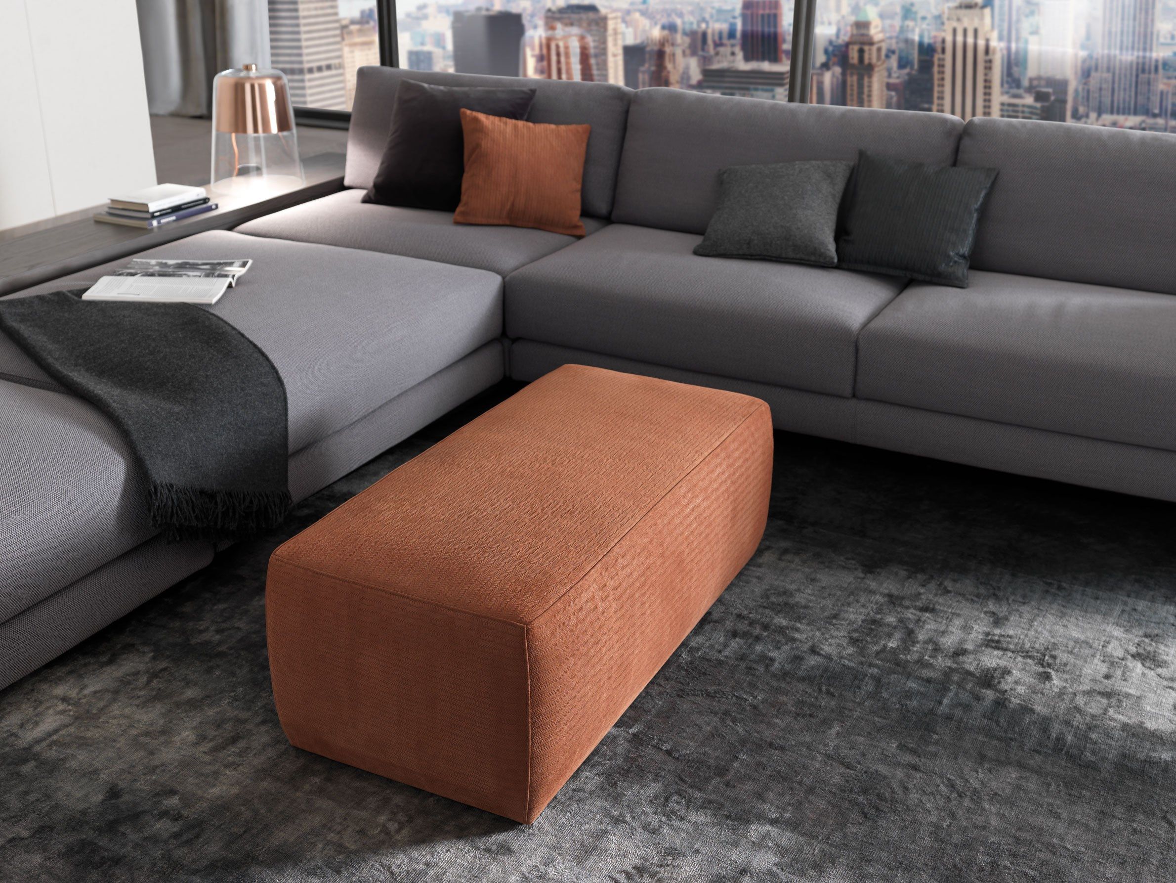 Прямоугольный пуф из ткани MisuraEmme STONE ARCH-00073759 - Вид №1