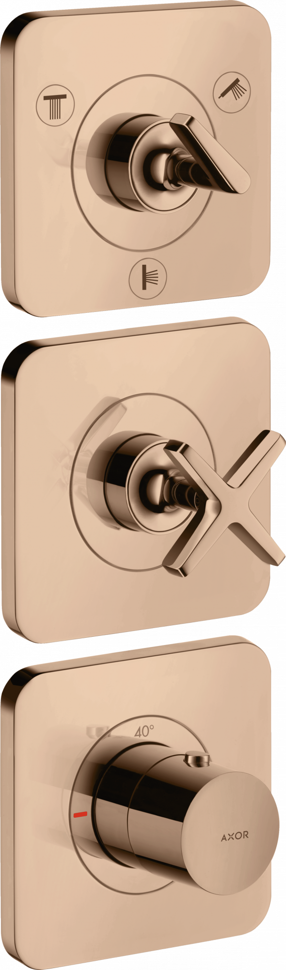 36704300 Термостатический модуль 380/120 для скрытого монтажа на 3 функции с накладками AXOR CITTERIO E