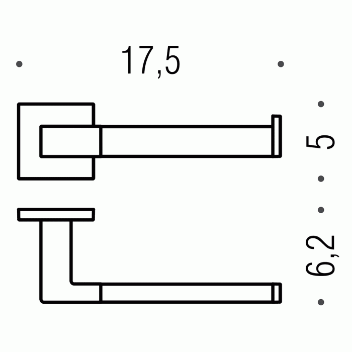 B3708 DX BasicQ Держатель туалетной бумаги (правый) COLOMBO Basic Q Colombo Design - Вид №1