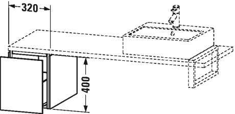 LC583002121 L-Cube Шкафчик для консоли Орех темный декор Duravit - Вид №1