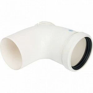 Угол с ревизией дымохода STOUT DN80 87 градусов для конденсационных котлов