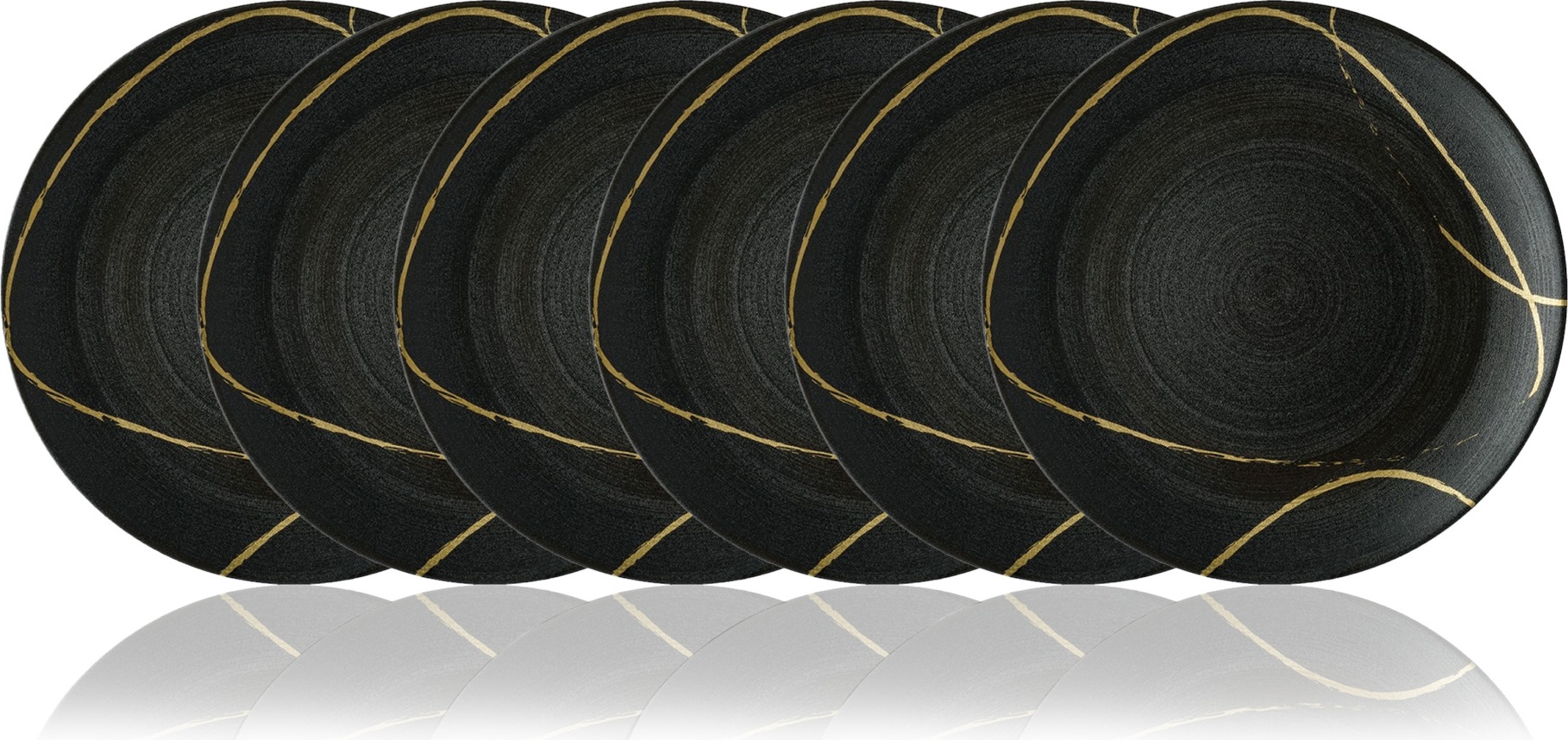 10676156 Royal Crown Derby Набор тарелок закусочных Royal Crown Derby Эскиз. Черный 22см, фарфор, 6шт Фарфор, Керамика 