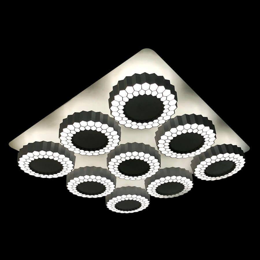 Потолочная светодиодная люстра Ambrella light Orbital High-Tech FH14/9 WH 288W D750*750 AMBRELLA LIGHT ДИЗАЙНЕРСКИЕ, ORBITAL HIGH-TECH 00-3888625 Белый  - Вид №3