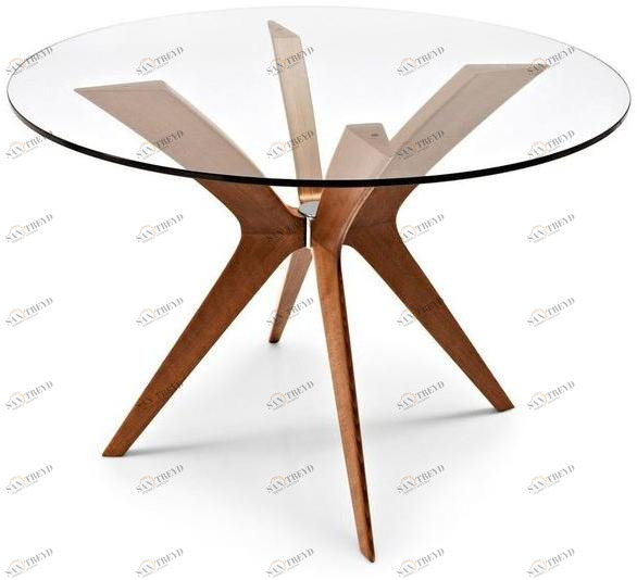 Calligaris Круглый стол из дерева и стекла  Cs/18-rd 110 g 
