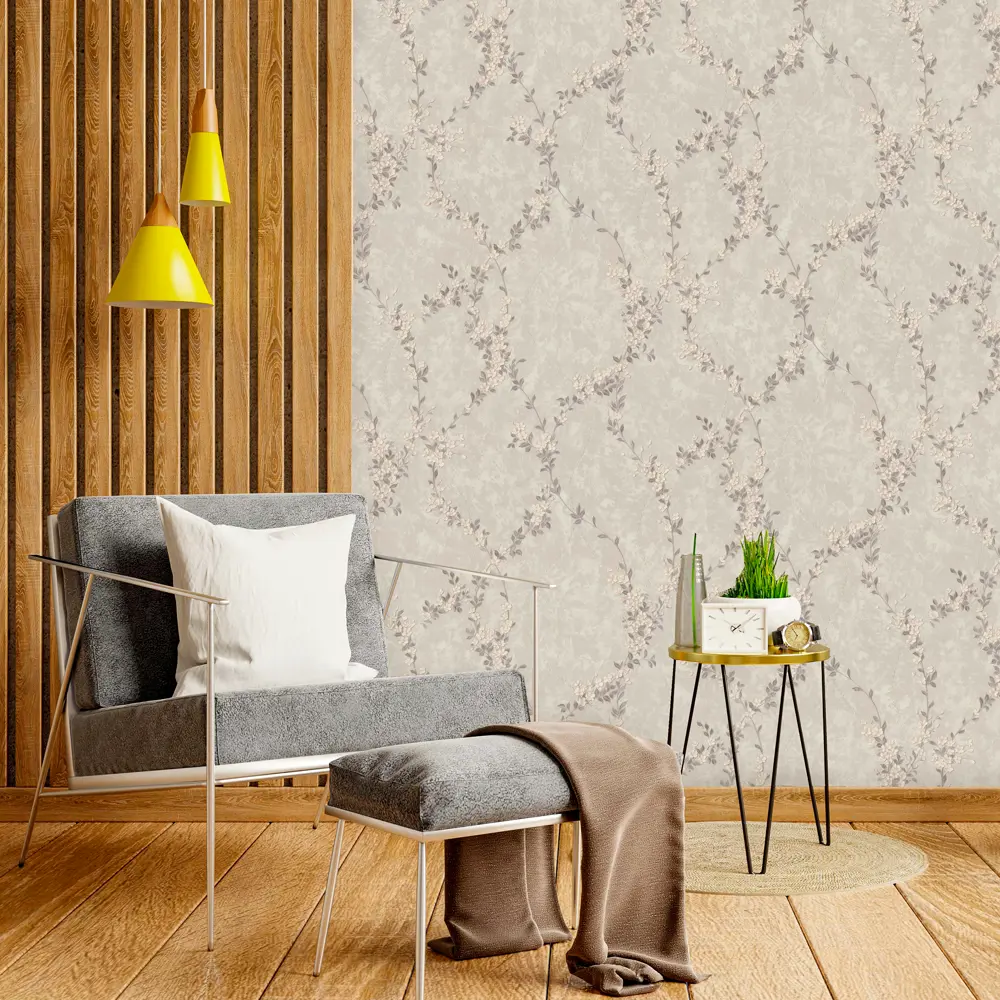 Обои флизелиновые Московская обойная фабрика Офелия бежево-серые 1.06 м 4264-4 STLM-2053933 - Вид №2