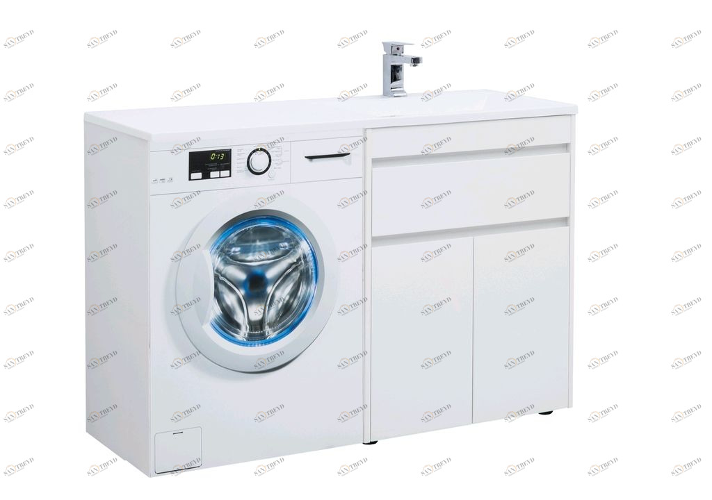 Тумба с раковиной Aquanet Токио 130 R белый (напольная, 1 ящик, 2 дверцы) 0023774600235502