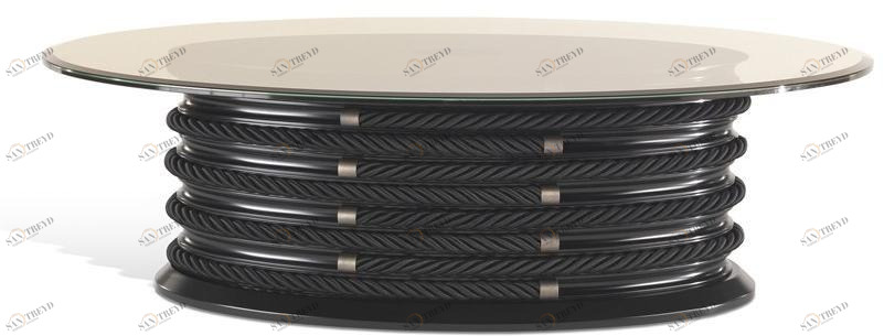 Gianfranco Ferré Home Лакированный овальный журнальный столик из дерева и стекла Brick lane Bla.233.b