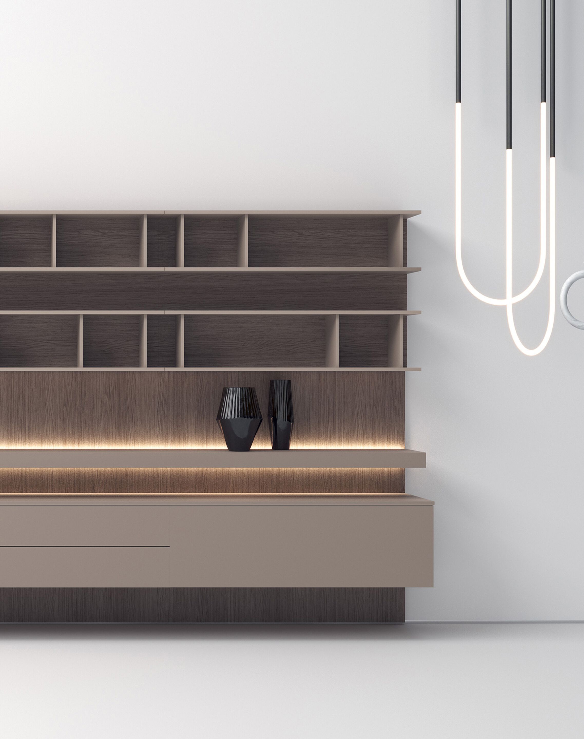 Деревянная оборудованная стена со встроенным освещением Kico Living Systems ARCH-00074547 - Вид №1