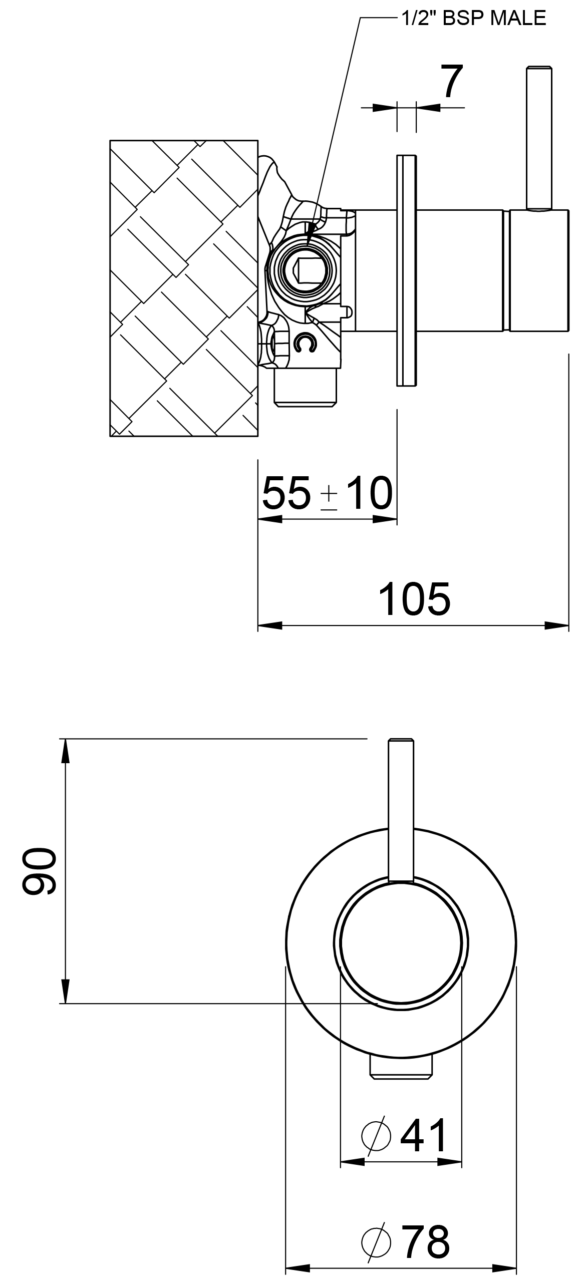 TUDGM Дивертер для душа Turoa Methven Матовый металлический черный  - Вид №1