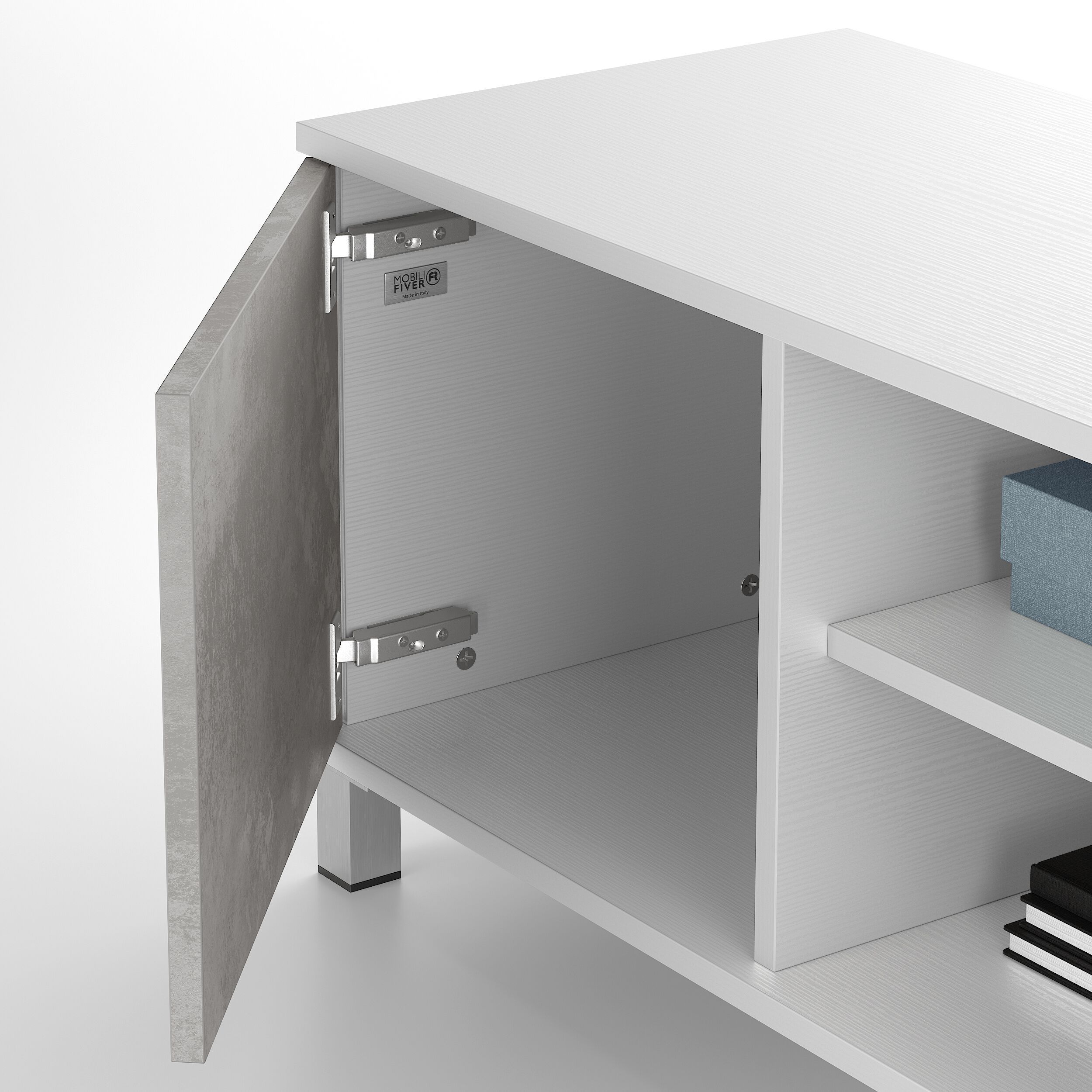 Мебель для телевизора из меламиновой ткани с системой кабельных втулок и распашными дверцами Mobili Fiver Rachele ARCH-00106865 - Вид №26