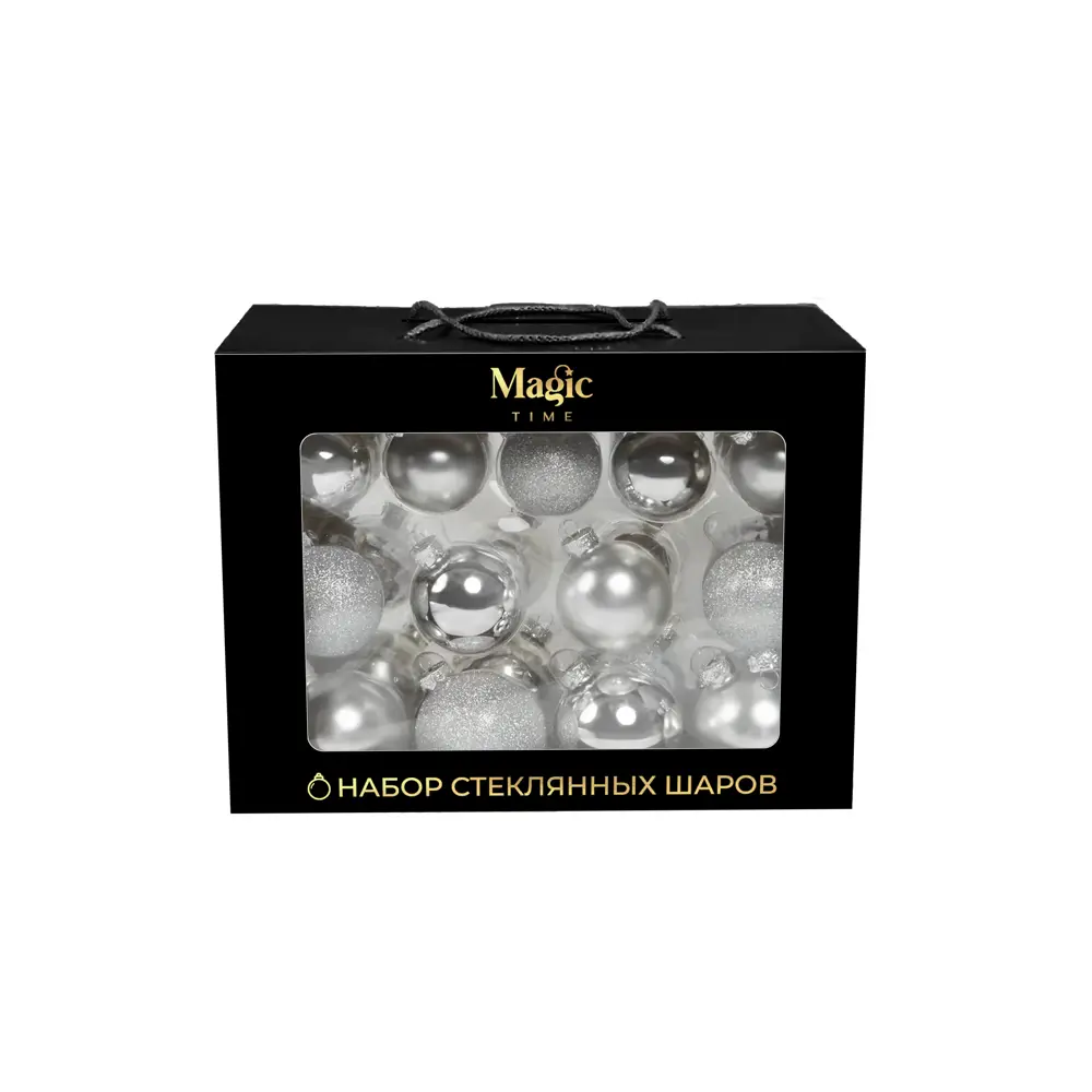 89381650 Набор елочных украшений Подвес ø5 см стекло серебряный 26 шт. STLM-1441038 Santreyd  - Вид №6