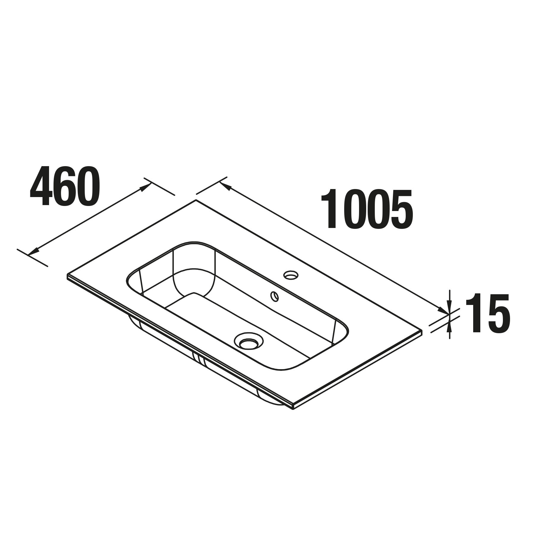 19100 SALGAR Раковина SOFIA 1005 MINERALMARMO 1005 x 15 x 460 мм - Вид №1